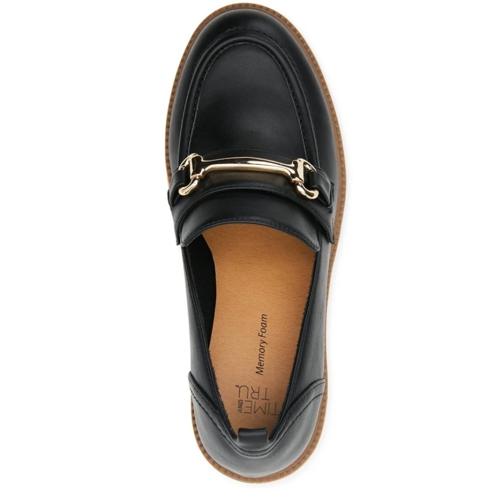 CHUNKY HEEL LOAFERS HORSEBIT DETAIL SIZE 9 BLACK NWT - Picture 5 of 16